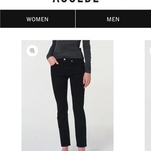 Agolde Black Women Straight Leg Jeans